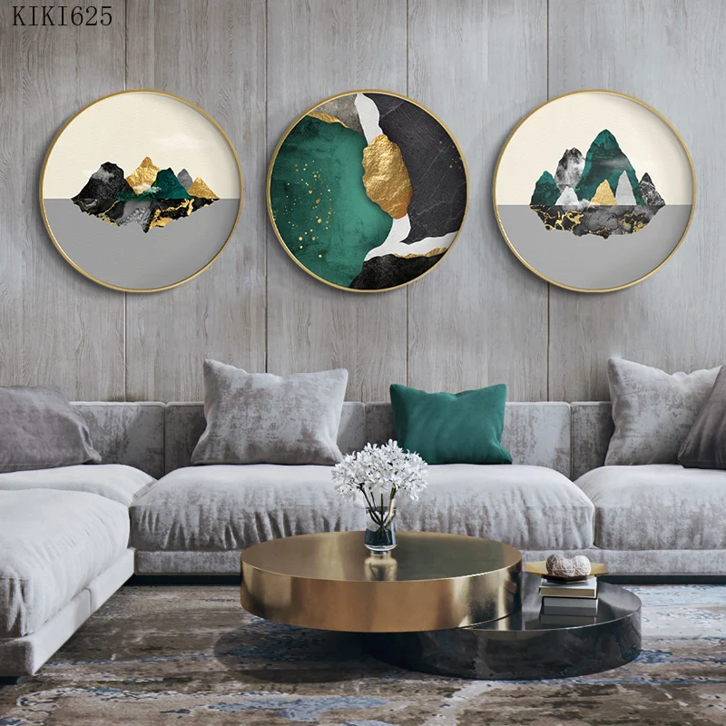 

Creative High-definition Inkjet Landscape Picture Frame Decoration Abstract Painting Aluminum Alloy Round Frame Hanging Painting