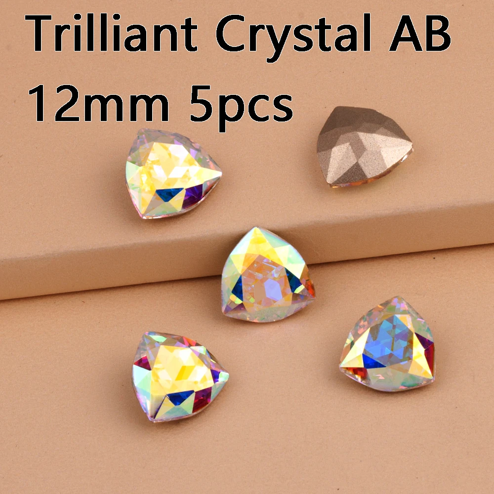 Trilliant Strass Crystal AB Rhinestones For Clothes Jewelry Diy Sew On Beads Glass Decorative Rhinestones With Claw Setting