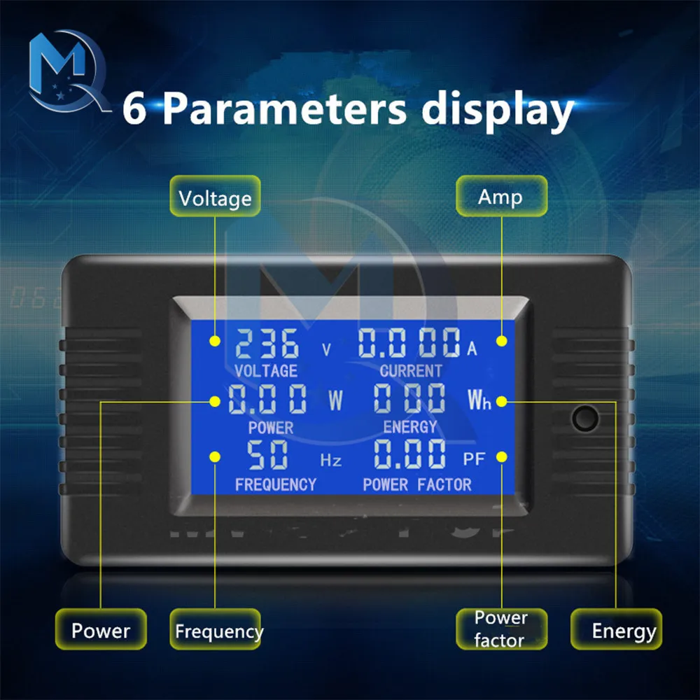 PZEM-018//020/022 DC Voltage Current Power Capacity Meter 5A 10A 100A with Opening and Closing CT Tester