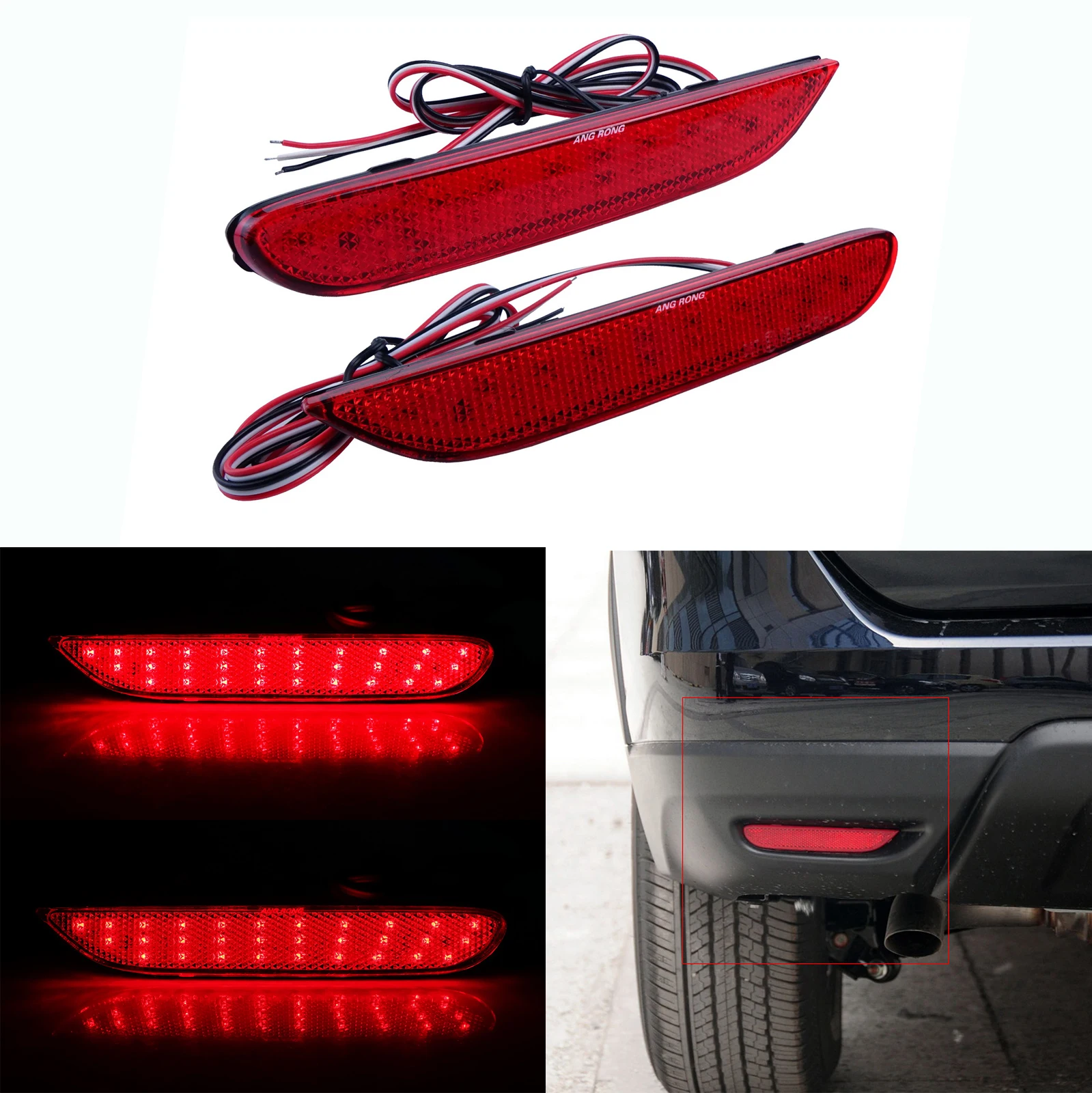 

2x LED Rear Bumper Reflector Trun Singal Light For Nissan Infiniti QX56 QX60 Q50