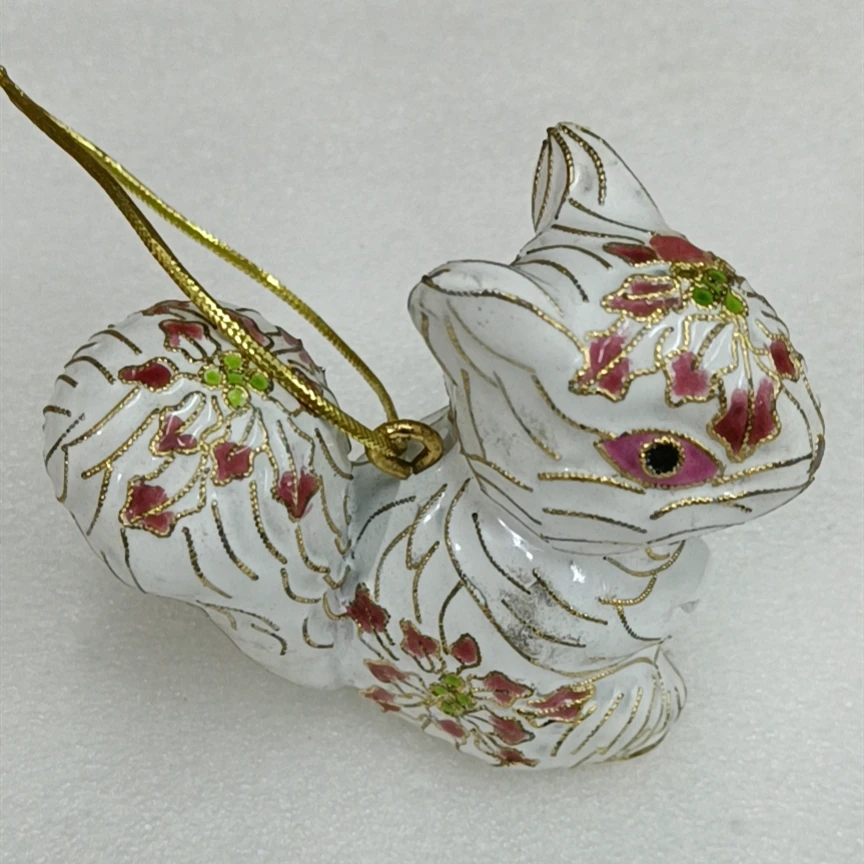 Handcrafts Cloisonne Enamel Polished Cute Squirrel Ornaments Decor Filigree Animal Small Decorative Item Hanging Decoration Gift