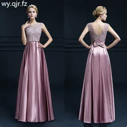 WYHS-100#Evening Dress Long pink Burgundy Bean Paste Party prom Graduation Toast Dresses wholesale cheap Formal Evening dress