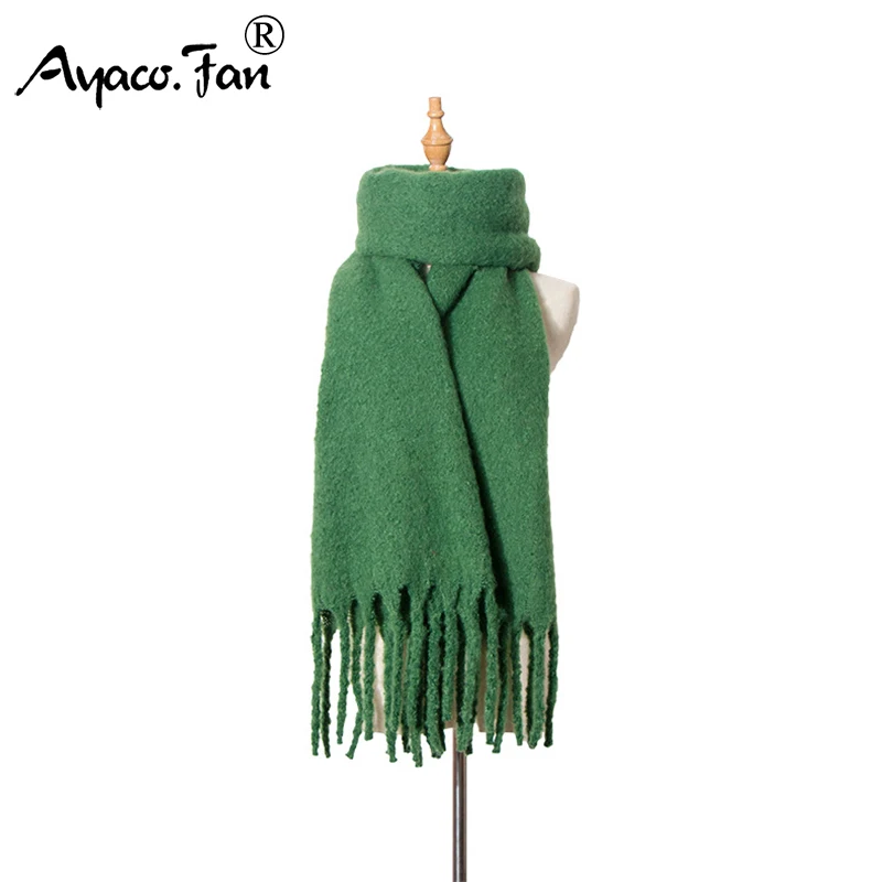 Winter Cashmere Scarves  Women 2019 New Warm Solid Color Thickening Long Scarf Classic Soft Female Shawl Lady Wraps