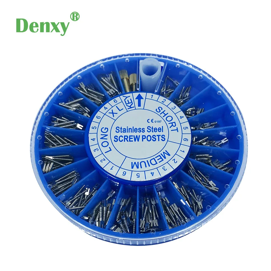 

Denxy Dental Stainless Steel Screw Post 240pcs&2Key Dental Dentist Conical Screw post Tapered Refills Files Dentist tool