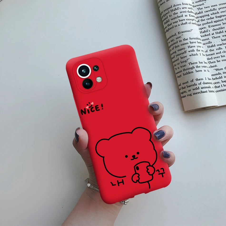 For Xiaomi Mi 11 Lite 5G NE 11i 11T Pro Case Cute Cat Love Heart Bumper Cover For Xiaomi Mi 11 11i Mi11 Lite 11t pro 5G NE Case