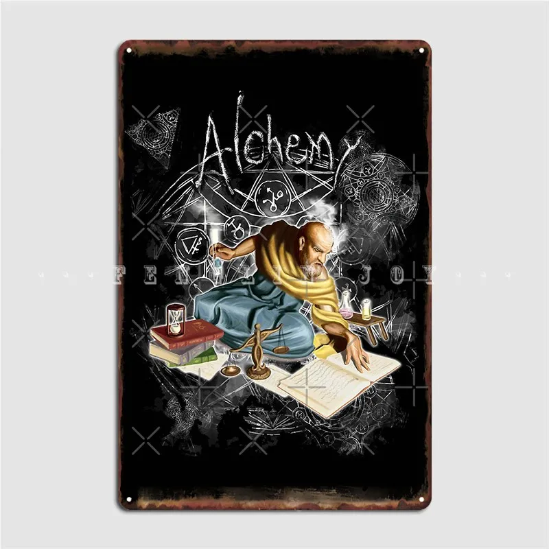 The Alchemist Science And Magic Metal Sign Wall Cave Party Vintage Plaques Tin Sign Poster