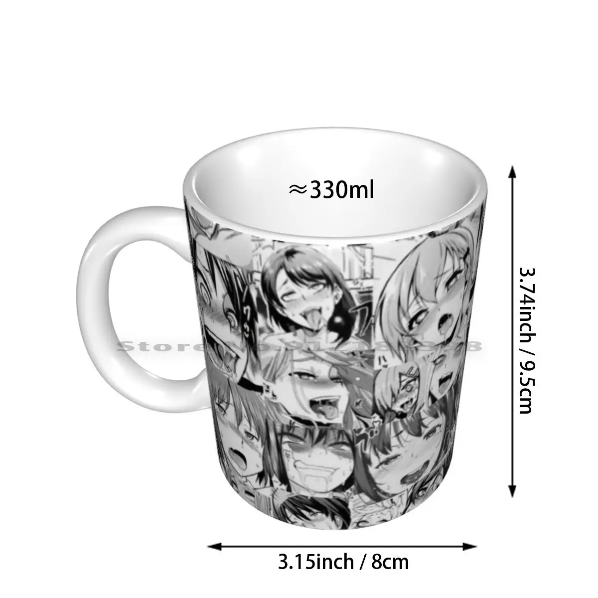 Manga Girl C-M Face Ceramic Mugs Coffee Cups Milk Tea Mug Manga Face Sexy Manga Girl Sex Love Smut Lewd Lewd Face Sexy Girl