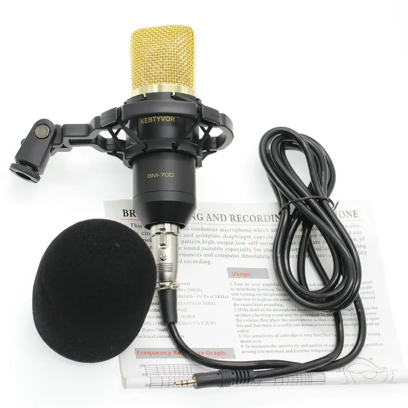 Профессиональные студийные микрофоны для записи BM700, конденсаторный микрофон для компьютерной музыки, создающий микрофон, конденсатор, микрофон для ПК, Майк