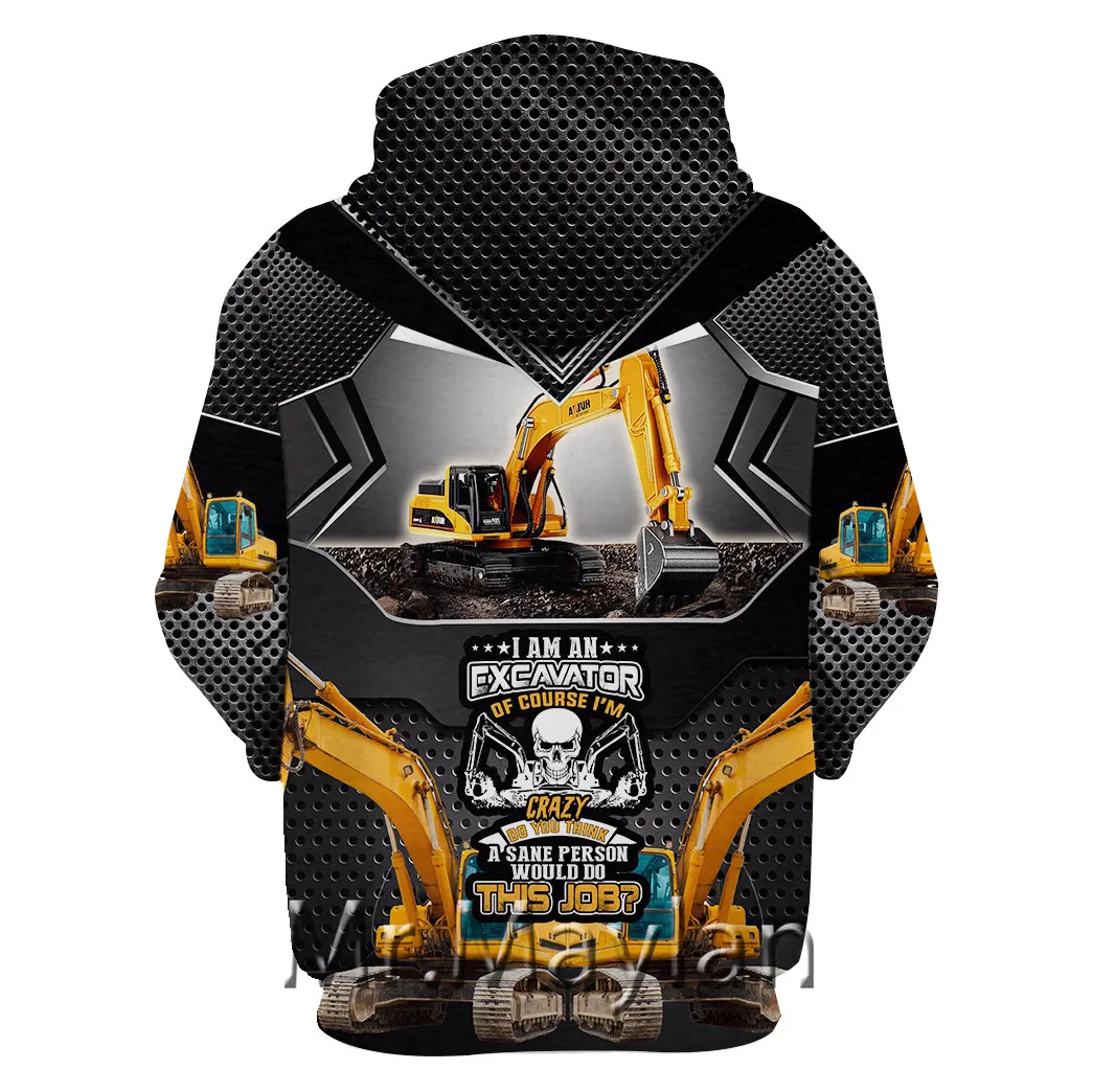 Excavator 3D Printed Metal Armor Hoodie men/women Hoodies Casual Sweatshirts Unisex Streetwear Jacket Boys Coat ropa hombre 5XL