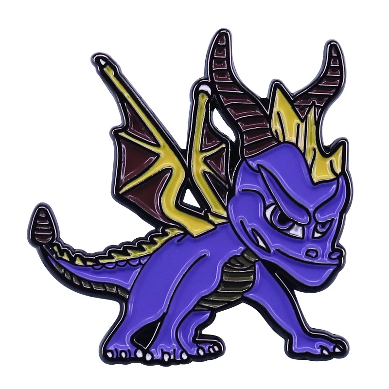 Purple dragon Spyro pin video game badge popular culture jewelry