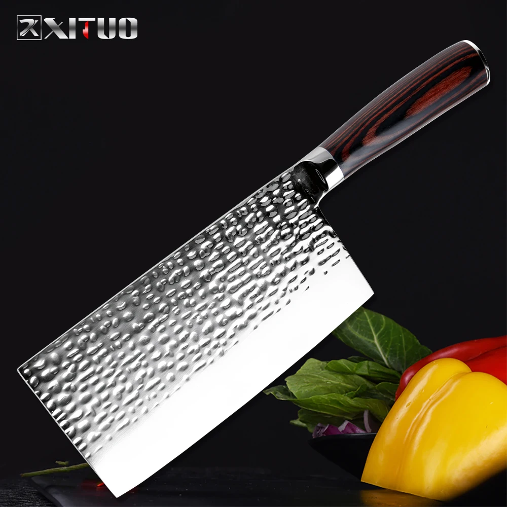 XITUO Kitchen Knife Chinese Chef Knives Handmade Forged Stainless Steel Sharp Meat Cleaver Chopping Slicing Knife Kitchen Tools