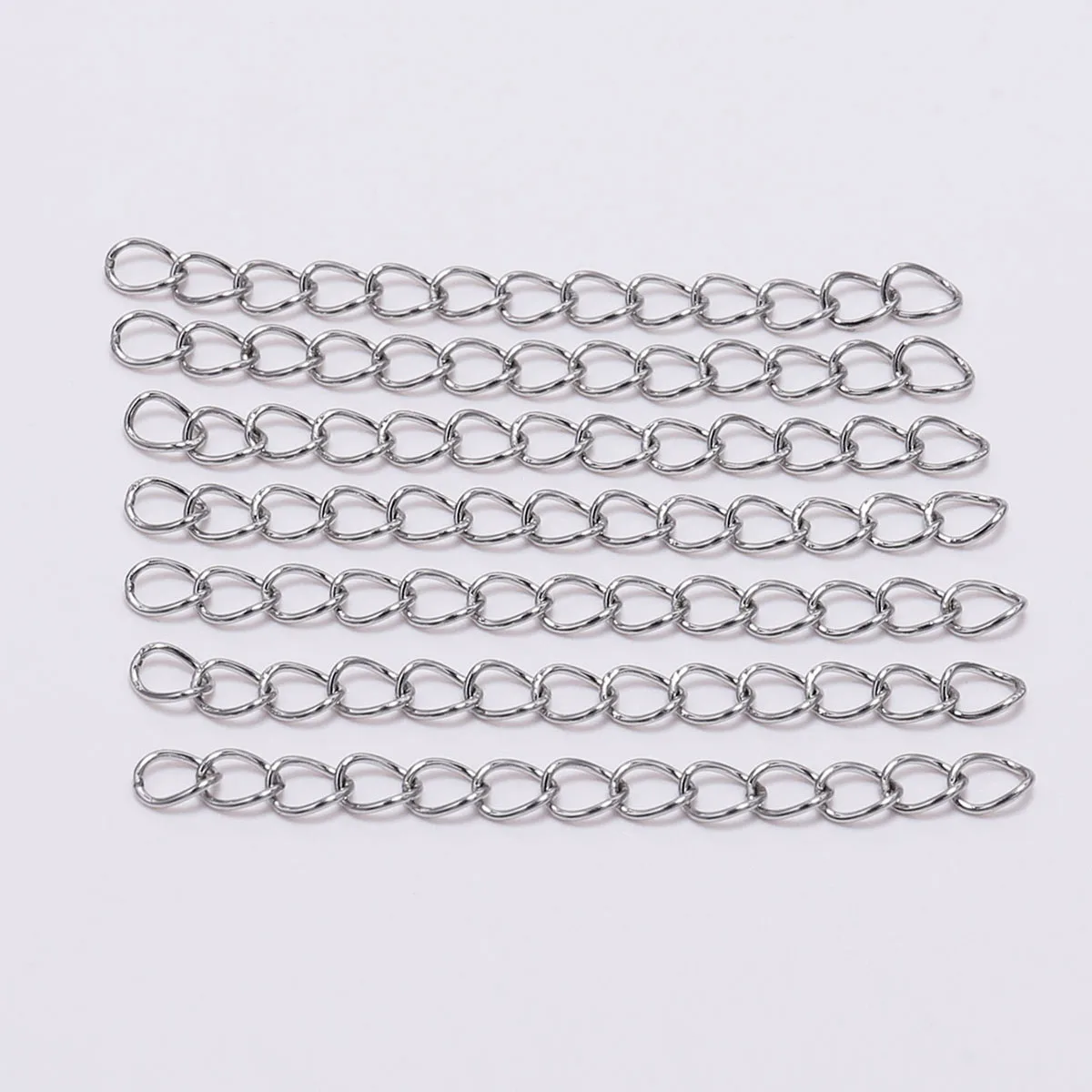 50Pcs/lot 5 7cm Stainless Steel Bulk Necklace Extension Chain Tail Extender For Bracelet Chains Jewelry Making Supplies Findings