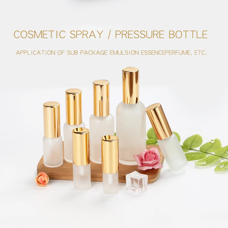 6pcs 5ml 10ml 15ml 30ml 50ml 100Ml Cosmetic Perfume Bottle Spray Travel Split Clear Frosted Glass Spray Bottle Can Be Customized