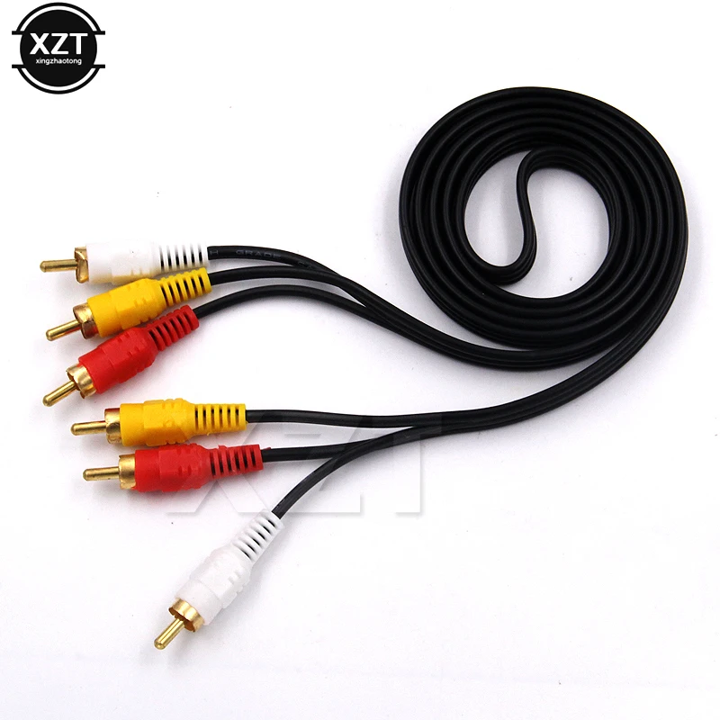 150cm 3 RCA to 3 RCA Composite Audio Video AV Cable Cord Male to Male Plug Connect TV DVD Cameras