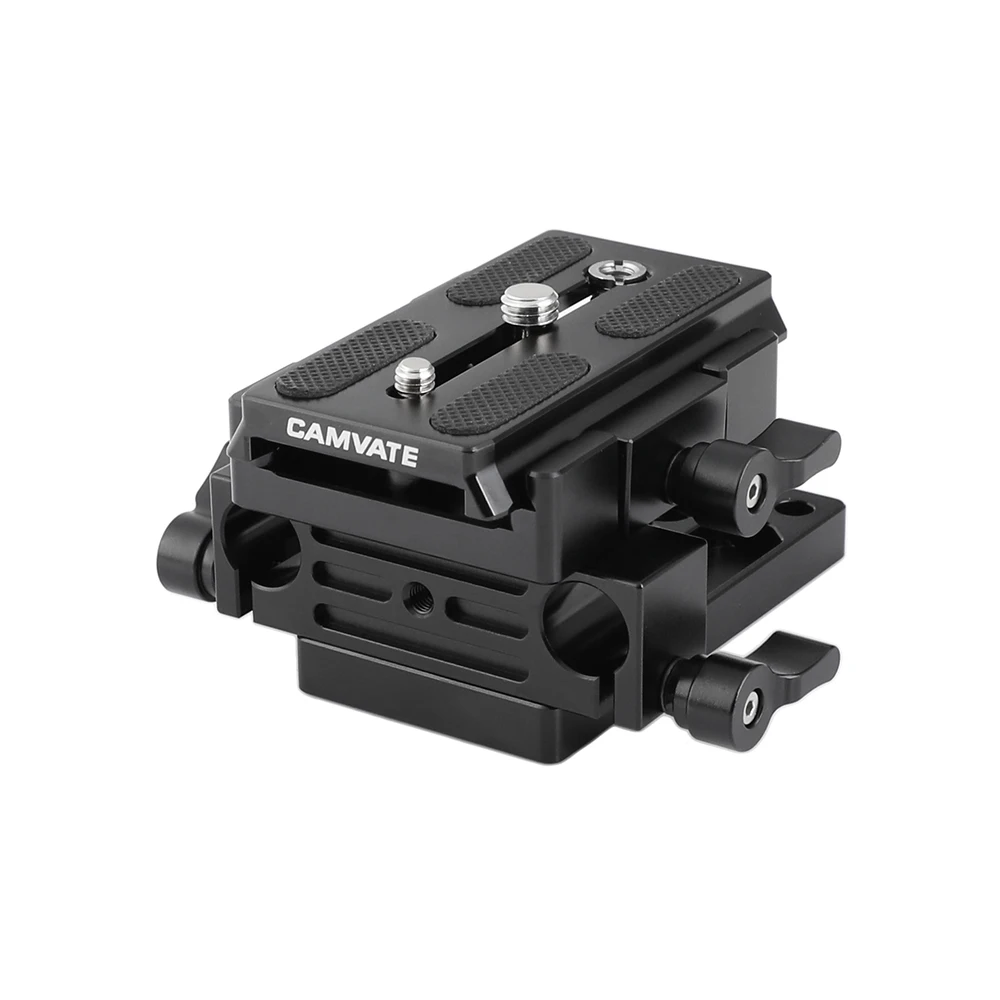 CAMVATE Camera Quick Release QR Plate Mount Connect Adapter With 15mm Dual Rod Clamp For Manfrotto 577/ 501/ 504/  Tripod