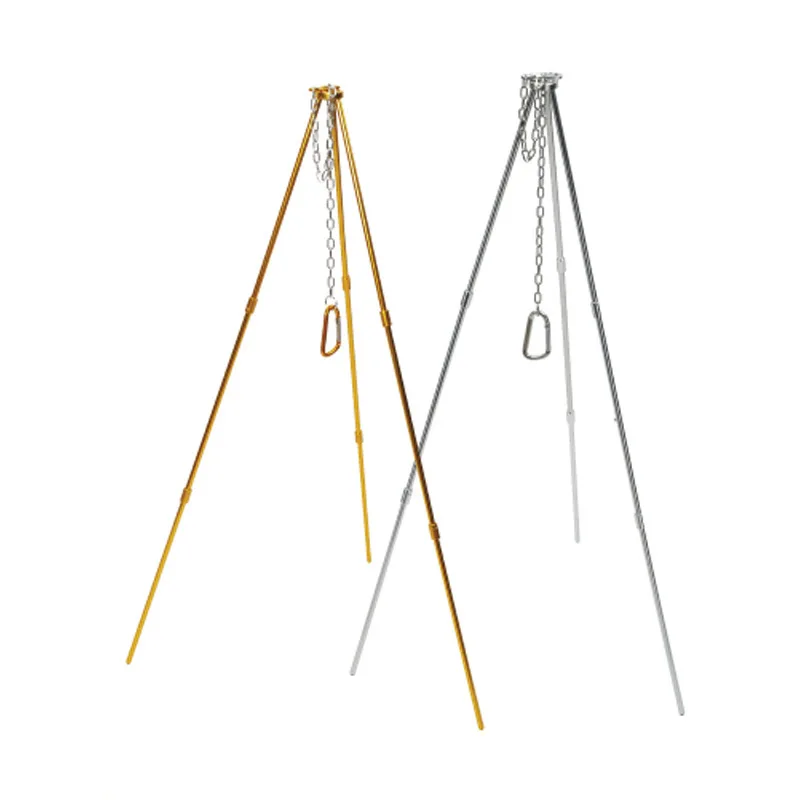 Outdoor hanging tripod portable folding barbecue rack camping  set Pot Hanger bonfire bracket grill mat grilling bbq tools