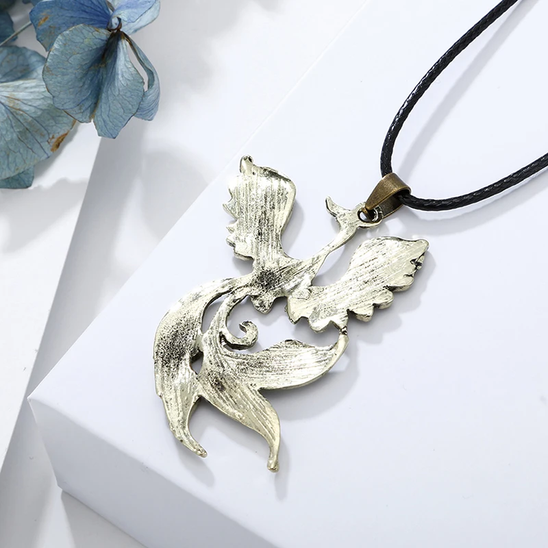 Vintage Pendant Phoenix Fire Bird Necklace Firebird Pendant Jewelry Angel Wing Necklace Phoenix Bird Pendant  Punk Style