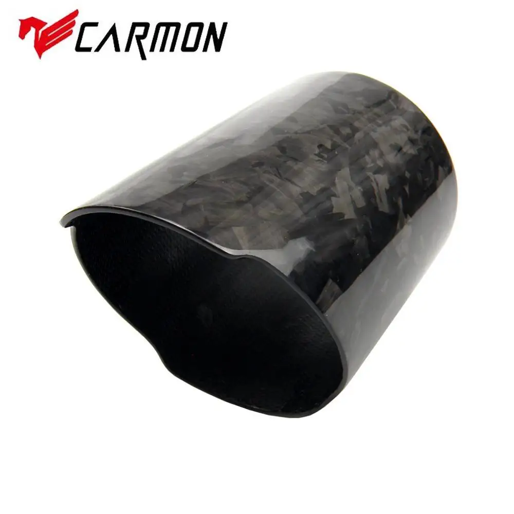 Car Universal Straight Cut Forged Carbon Fiber Exhaust Tip Cover Exhaust Muffler Pipe Tip Case Exhaust Tip Housing