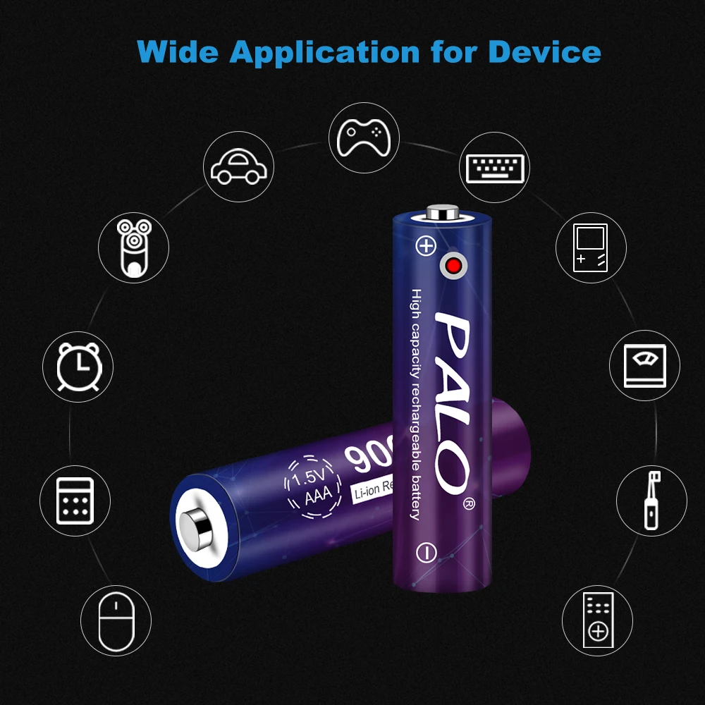 PALO 100% емкость 1,5 В AAA литий-ионная батарея 3A 1,5 В 900mWh литий-ионная аккумуляторная батарея батареи для термометра