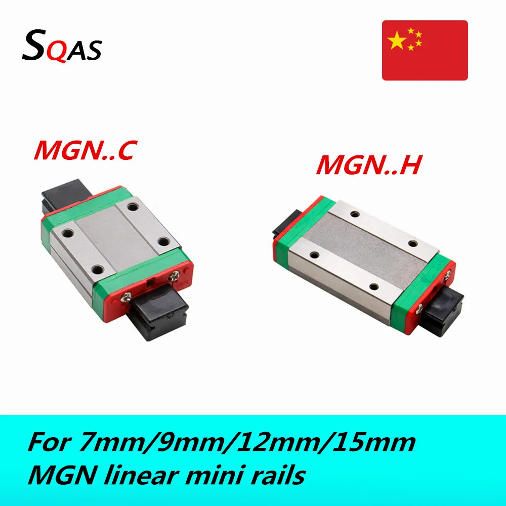 Factory sale for linear rail mini rail  1pcs MGN7C MGN9C MGN12C or MGN7H MGN9H MGN12H MGN15H slides carriages  for CNC parts