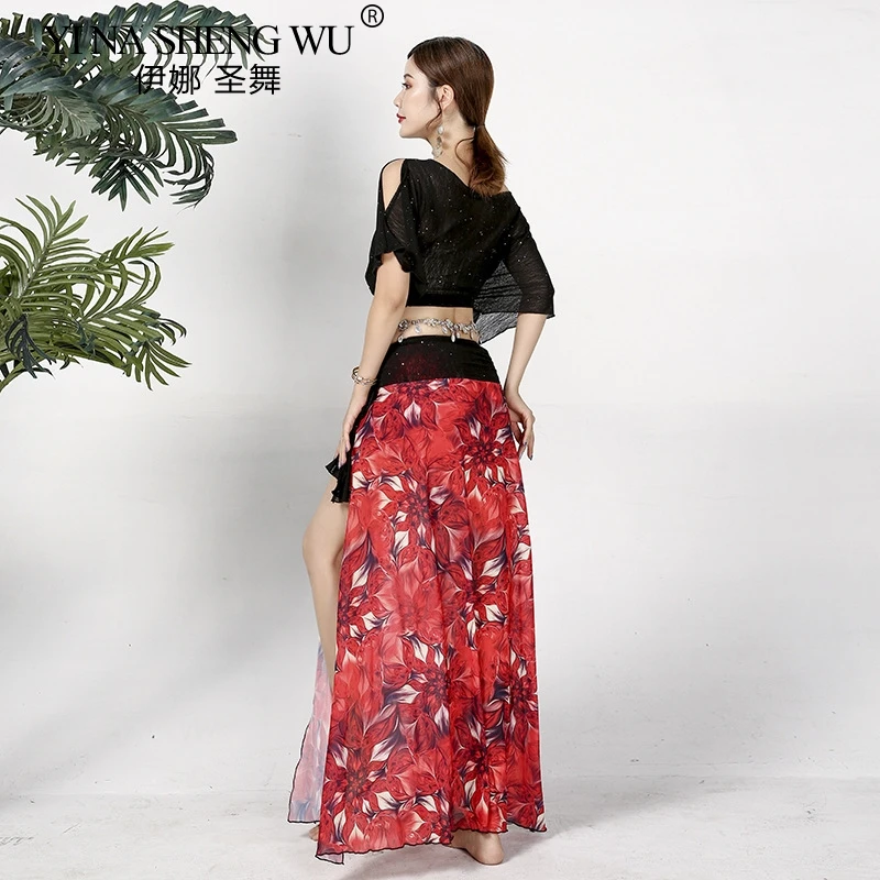 Belly Dance Clothing Female Adult Elegant Top Practice Clothing Profession Sexy Competition Performance Clothing Long Skirt+Top