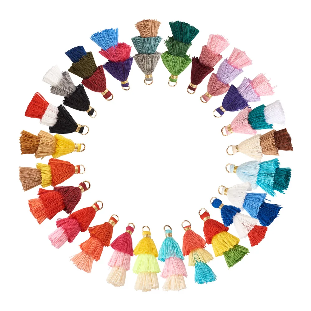 96Pcs Mixed Colors Mini Tassel Fringe Pendant Polyester Trim Fringe For DIY Keychain Garments Curtain Jewelry Decor Tassels Lace