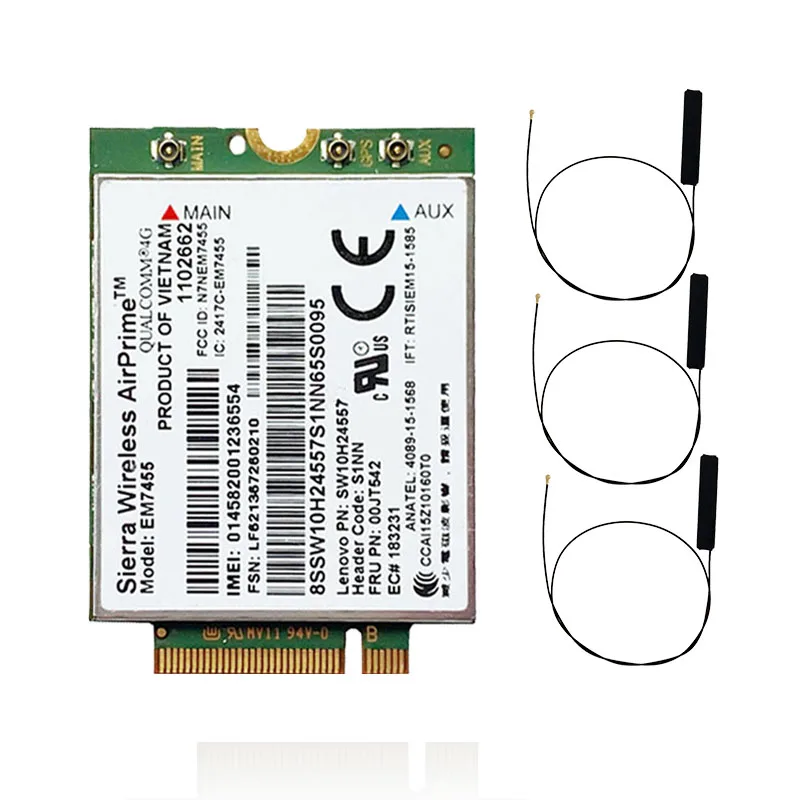 WDXUN EM7455 FRU 01AX756 LTE 3G 4G Tarjeta de Thinkpad X1 carbono 5th gen X270 T470 T470S T470P t570 L570 L470 P51 P71 T460S