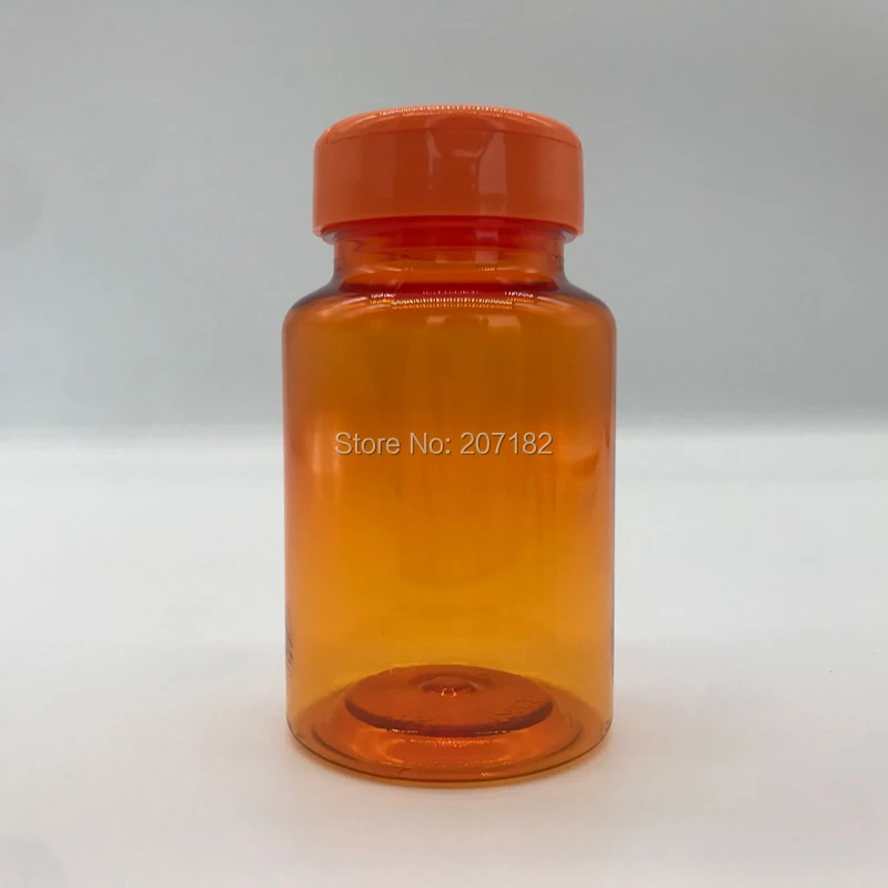 

20pcs 120ml Tranlucent Orange Color PET Plastic Bottle With Flip Cap, Medicine Storages, Caspule Pill Tablet Powder Containers