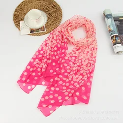 Summer Style Long woman Silk scarves 50*160cm Designer Polka Dots Print Female Summer Sheer scarves