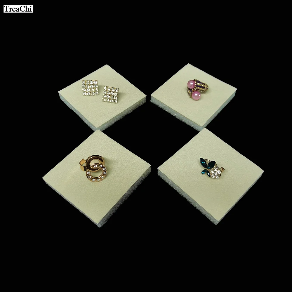 Beige  jewelry sponge  7*7cm   jewelry inside sponge Jewelry display Ring  Earring packing 3 pcs