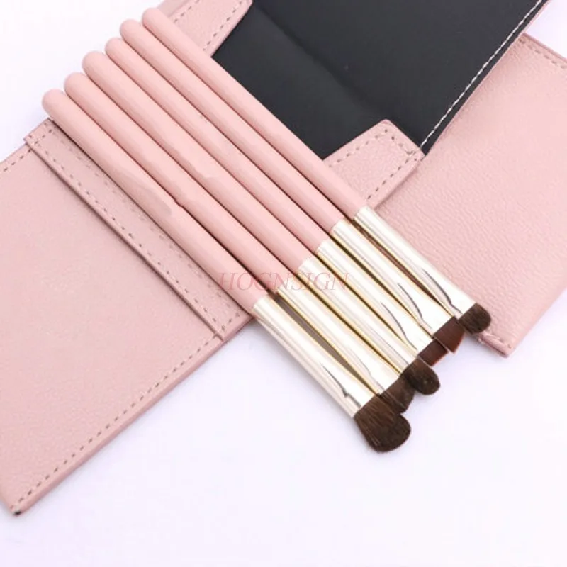 6 Horse Hair Eye Shadow Makeup Brush Set Eyebrow Brush Smudge Set Brush With Carrying Case Sale