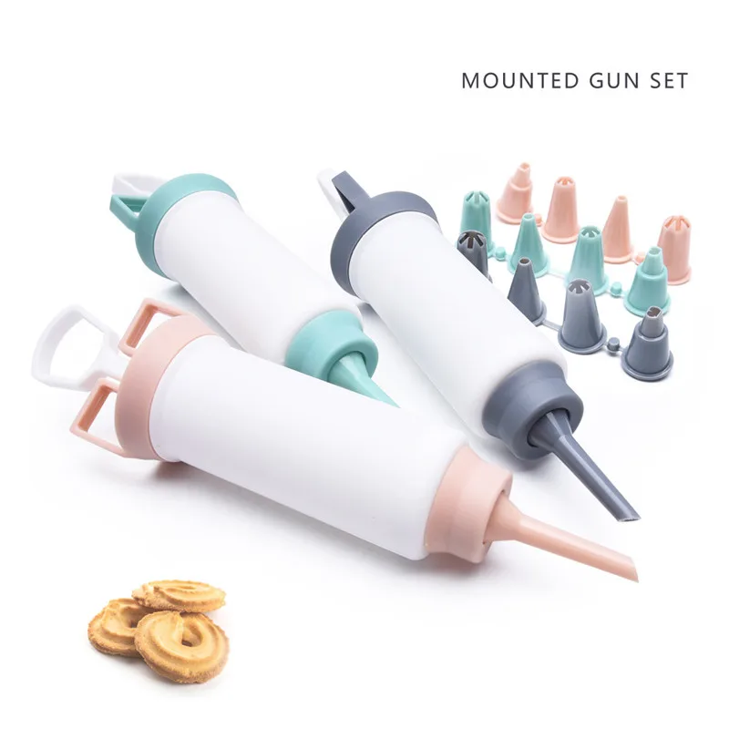 Manual Cake Airbrush Cream Decorating Gun Kitchen Pastry Bag Piping Nozzle DIY Fondant Chocolate Cupcake Cookie Baking Tools