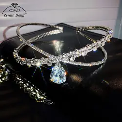 High-end Luxury Super Flash Necklace Clavicle Chain Female Headdress Dual-purpose Neck Jewelry