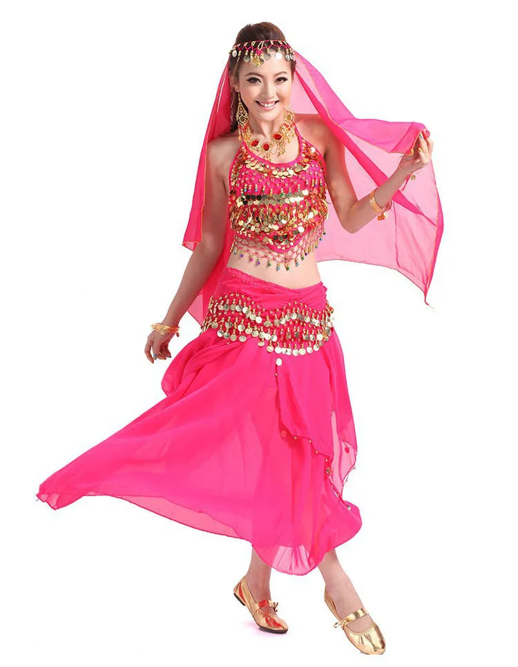 4pcs/Set Belly Dancing Costume Sets Egyption Egypt Belly Dance Costume Bollywood Costume Indian Dress Bellydance Dress