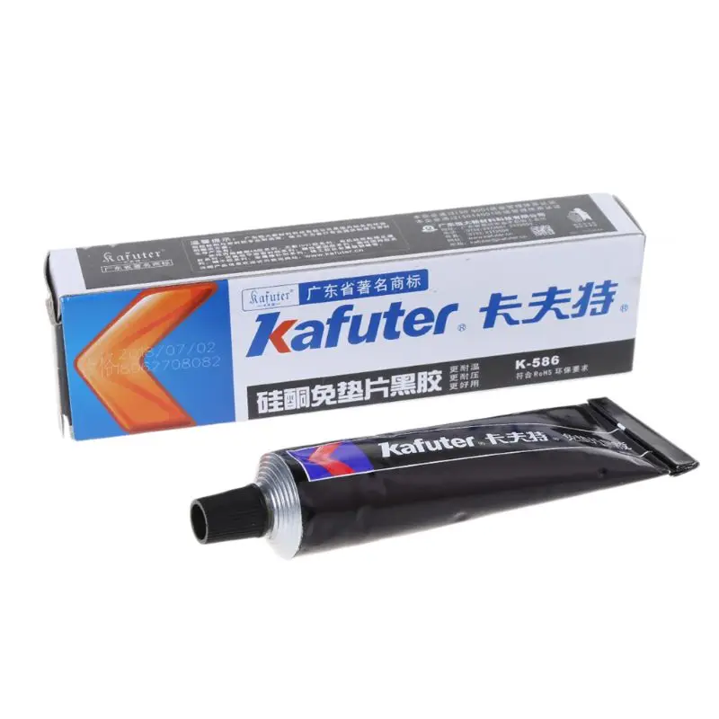 

Высококачественный 1 шт./лот Kafuter K-586, черный силиконовый Бесплатный клей, водонепроницаемый к маслу, устойчивый к высоким температурам герметик, Ремонтный клей