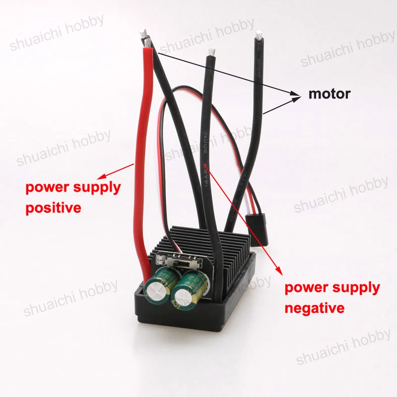 1 pces 10.5v-26v 100a escovado bidirecional esc controlador de velocidade elétrica de alta potência ubec 5v 3a para rc cortador de grama/robôs de combate