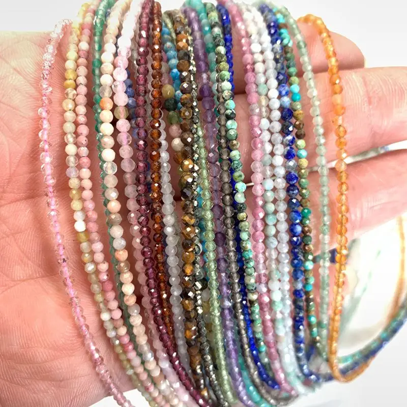 Natürlicher Kristallquarz-Achat-Turmalin-Stein, 2–3 mm, Schneidperlen, Mini-Halsketten, Armband eignen sich für Geschenke für Männer und Frauen – Detail 11