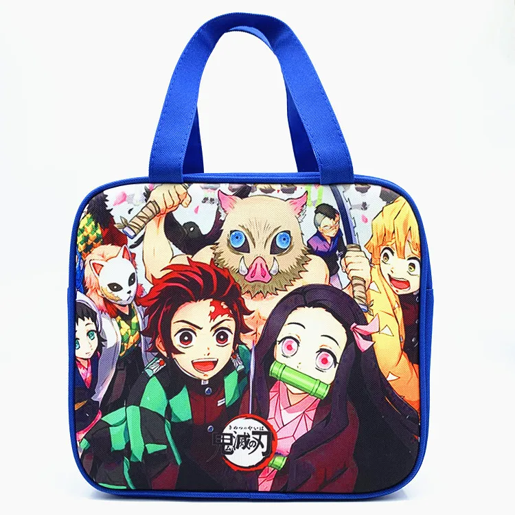 Anime Demon Slayer Kimetsu No Yaiba Figure Student bento box stainless steel lunch box Bag Cup office fresh-keeping box Toys