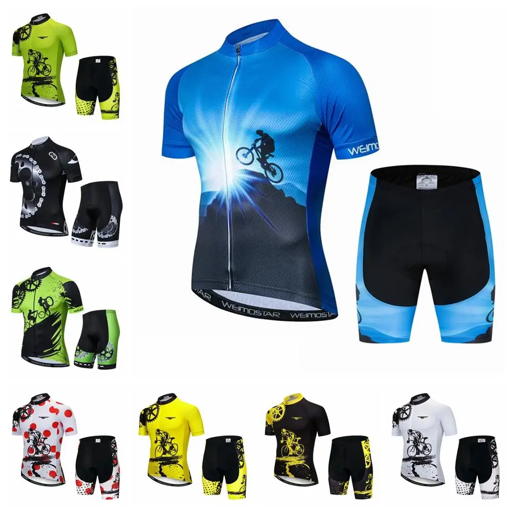 

cycling jersey sets Men's Bike jersey bib shorts suit MTB Clothing Team Mountain road Tops bottom suit red