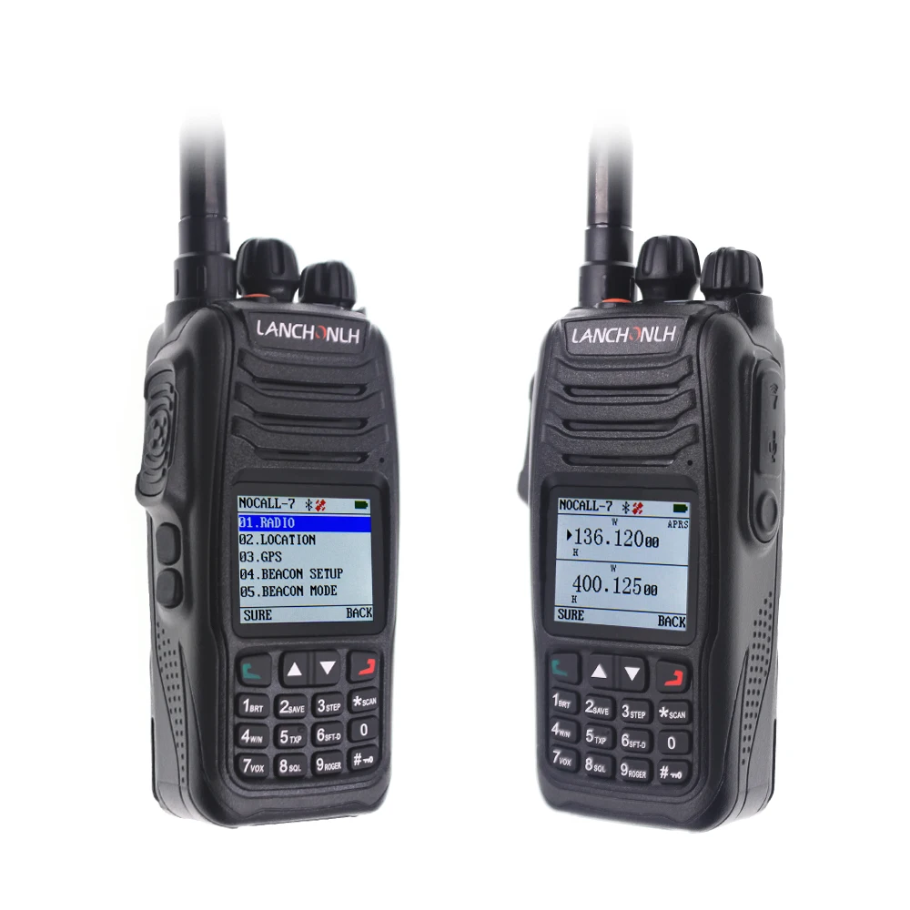 Lanchonlh HG-UV98ดูอัลแบนด์136-174และ400-470เมกะเฮิรตซ์พร้อม APRS walkie talkie TRACK GPS ด้วยสาย USB