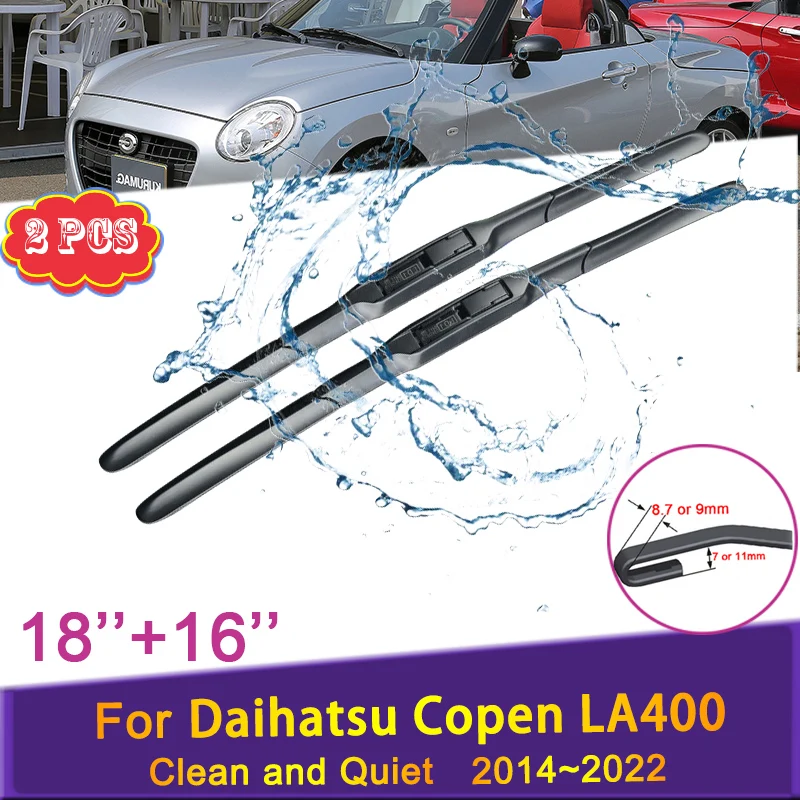 

Car Wiper Blades for Daihatsu Copen LA400 2014 2015~2022 Front Windshield Frameless Silent Snow Scraping Rain Rubber Accessories