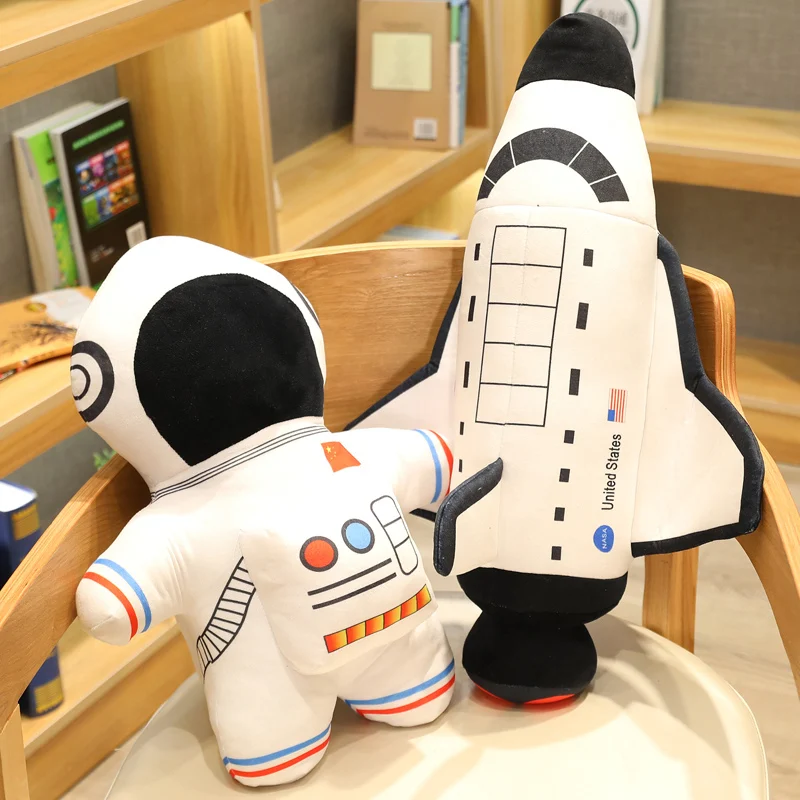 Nizza 1pc Plüsch Astronaut Raumschiff Spielzeug Gefüllte Weiche Puppe Cartoon Kissen Kinder Spielzeug Kreative Flugzeug Kinder Jungen Geburtstag Geschenk – Detail 1