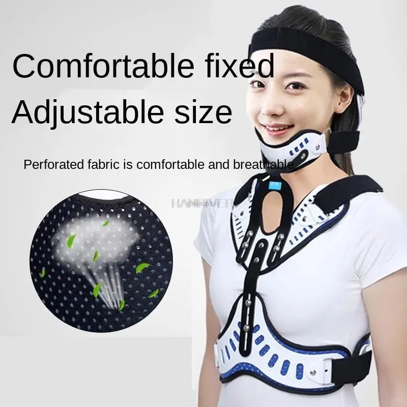 Comfortable and breathable head neck and thoracic orthopedic brace fixed brace adult cervical spine correction cervical brace