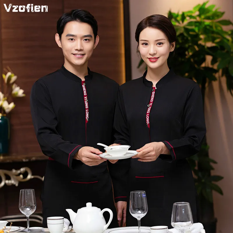 

Restaurant Waiter Uniform Hotel Bakery Work Wear Coffee Shop Waitress Uniform Men Cook Clothing Autumn Winter Chef Jacket