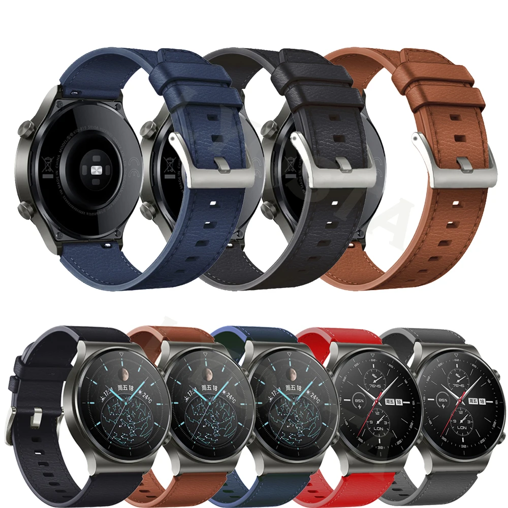 22mm Official Leather Strap Band For Huawei Watch GT3 GT2 GT 3 2 Pro 46mm Smart Watch Bracelet Honor Magic2 46mm Wristband Belt