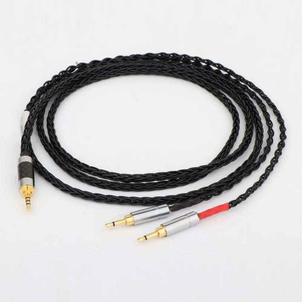 8-adriges versilbertes Kopfhörer-Upgrade-Kabel für HE1000 HE400S HE560 Oppo PM-1 PM-2 2,5/3,5/4,4 mm Stecker – Detail 1