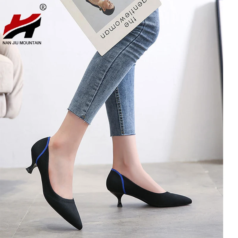 High Heel Single Shoes Simple Pointed Women Shoes Mid Heel Comfortable Sole Candy Colors Spring And Autumn