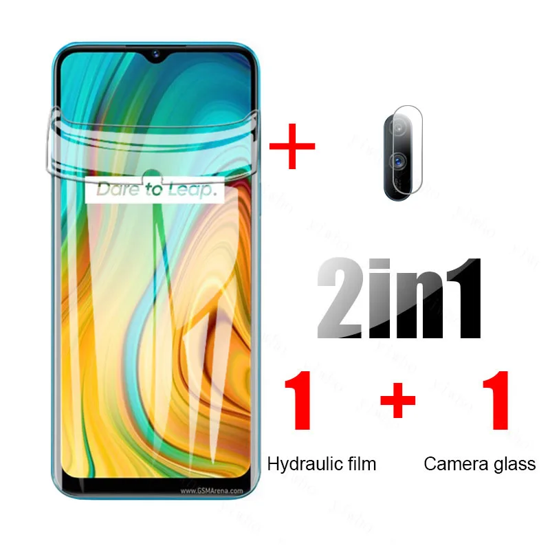 4-in-1 Hydrogel Film on Realme c3 protective film For OPPO Realme c3 Realmec3 RMX2027 screen protector film safety not glass