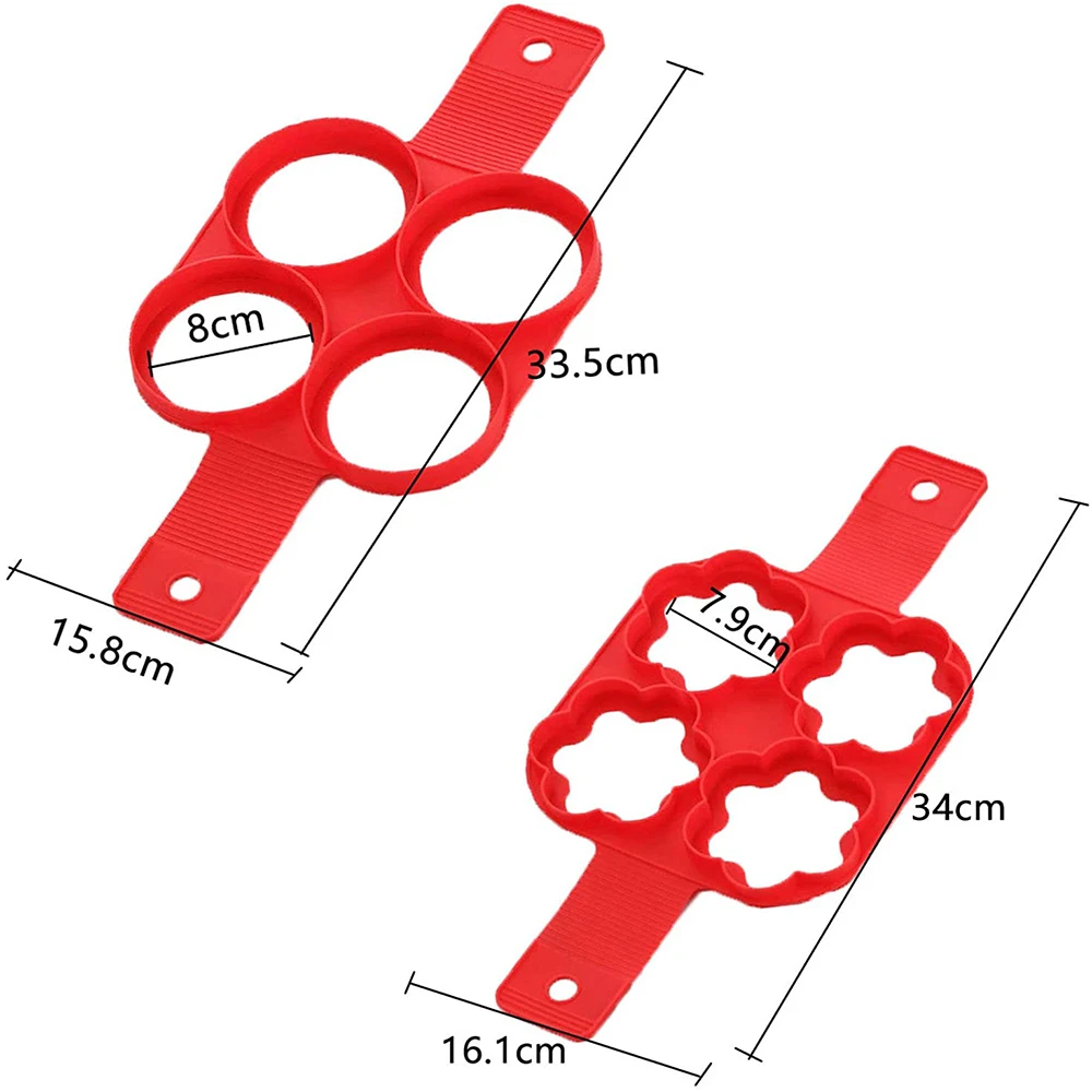 Kitchen Pancake Maker Mold Egg Cooker Fried Egg Shaper Omelet  Silicone Nonstick Egg Pancake Ring 4/7 Cavity Moulds for Cooking