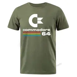 Men T-Shirts Summer Commodore 64 Print Top T Shirt C64 Sid Amiga Retro Cool Design T-Shirt Camisas Hombre Top Tee Mens Clothing